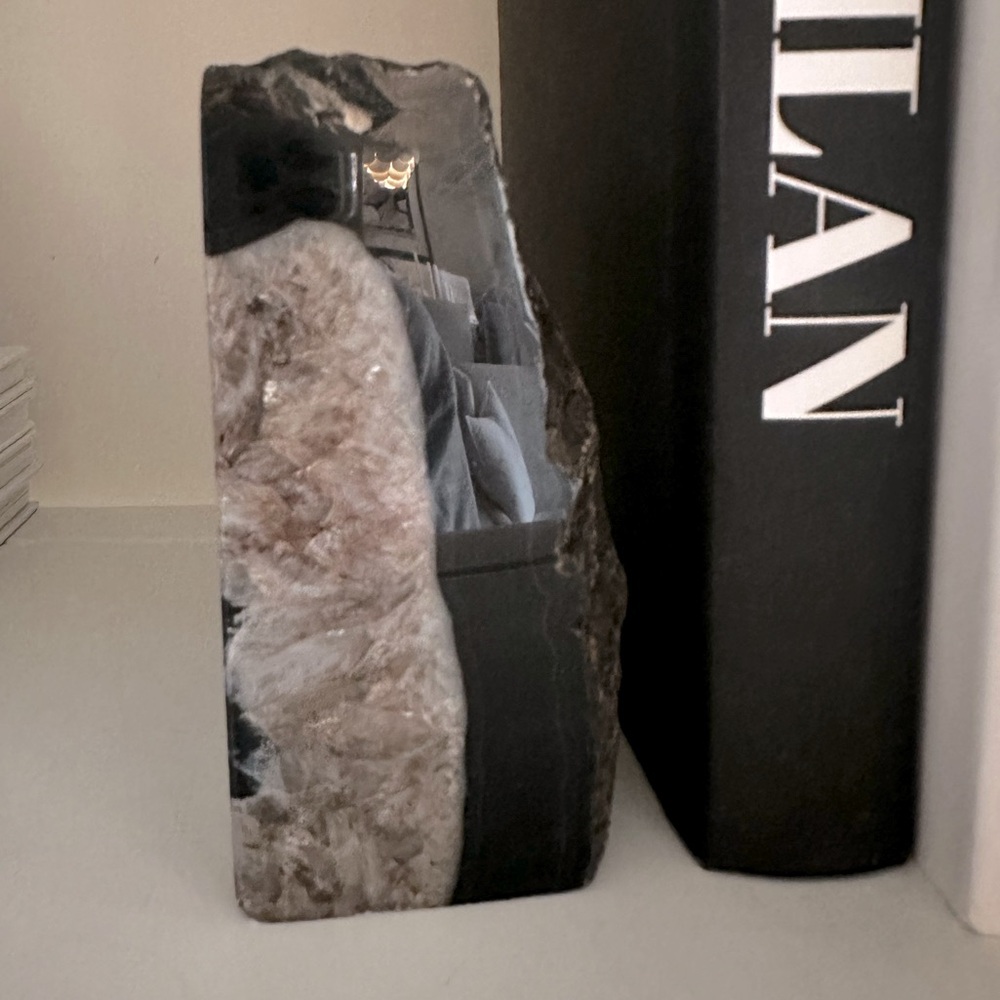 Natural Gray Agate Geode Bookends - Decorative Home Accents - Picture 3 of 13